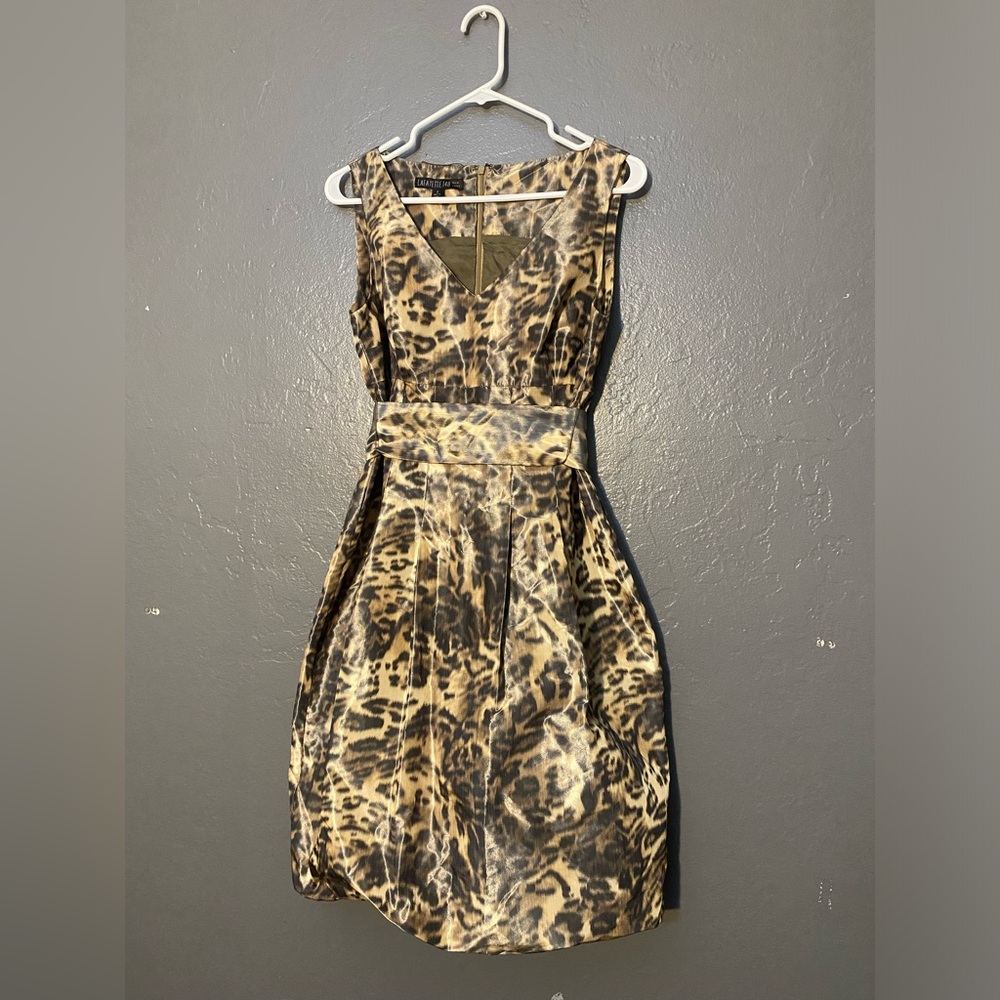 Lafayette 148 New York leopard Print Cocktail‎ dress size 6